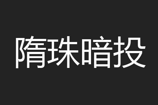隋珠暗投