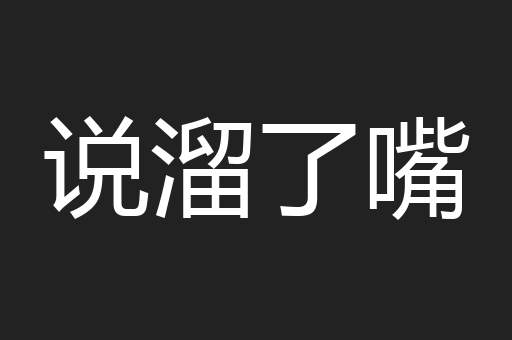 说溜了嘴