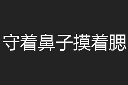 守着鼻子摸着腮