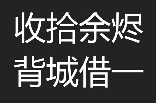收拾余烬背城借一