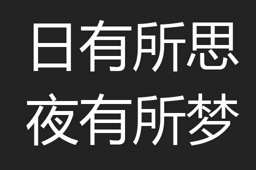 日有所思夜有所梦