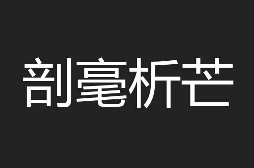 剖毫析芒