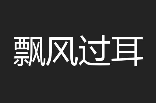飘风过耳