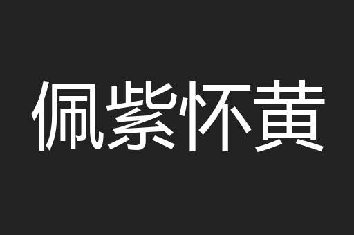 佩紫怀黄