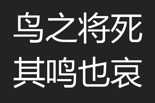鸟之将死其鸣也哀