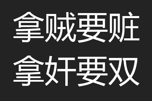 拿贼要赃拿奸要双