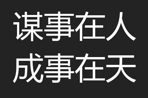 谋事在人成事在天