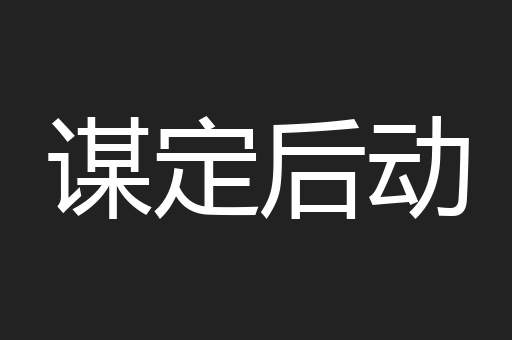 谋定后动