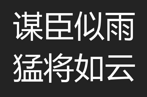 谋臣似雨猛将如云