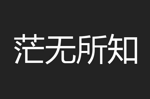 茫无所知