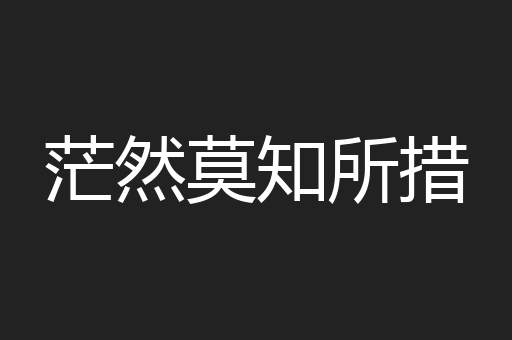 茫然莫知所措
