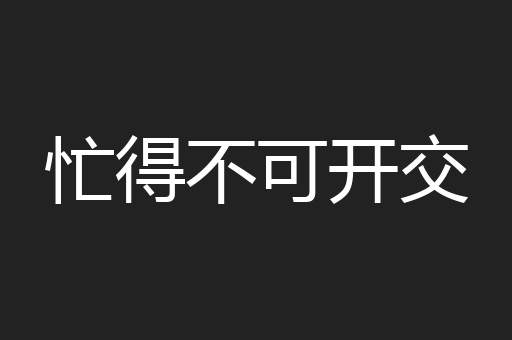 忙得不可开交