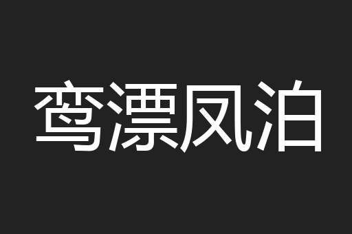 鸾漂凤泊