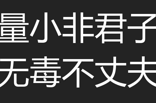量小非君子无毒不丈夫