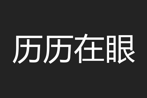 历历在眼