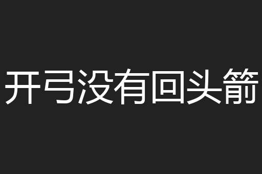 开弓没有回头箭
