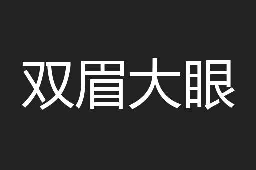 双眉大眼