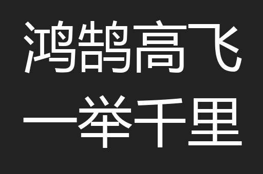 鸿鹄高飞一举千里