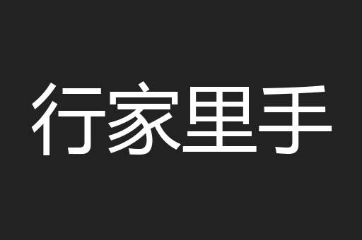 行家里手