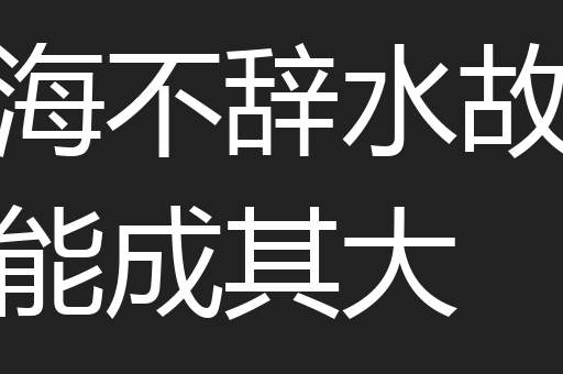 海不辞水故能成其大