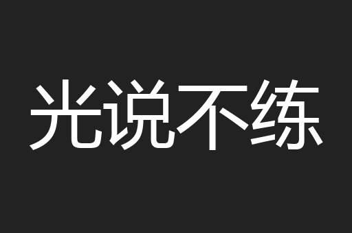 光说不练