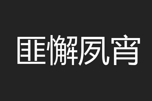 匪懈夙宵