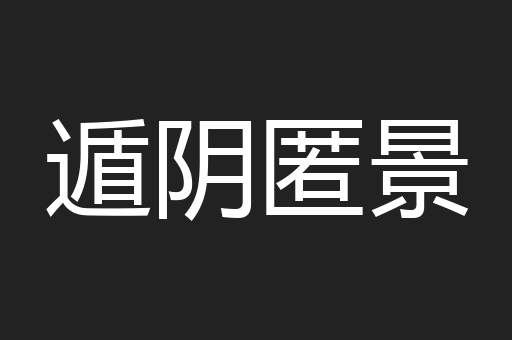 遁阴匿景