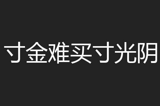 寸金难买寸光阴