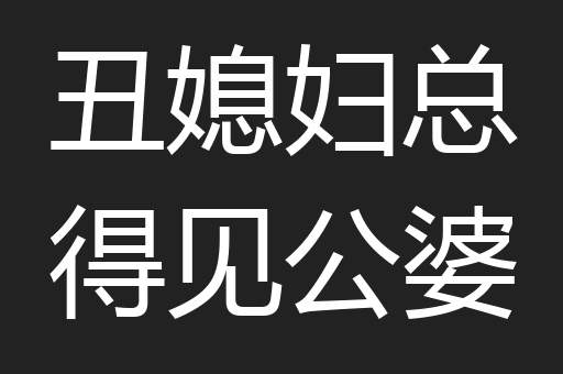 丑媳妇总得见公婆