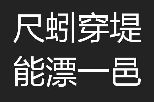 尺蚓穿堤能漂一邑