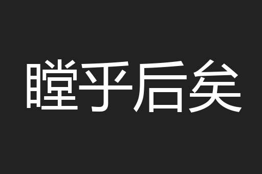 瞠乎后矣