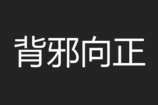 背邪向正