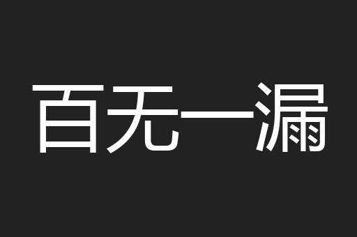百无一漏